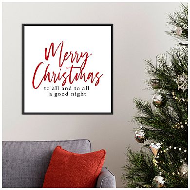 Amanti Art Merry Christmas All Script Framed Canvas Wall Art