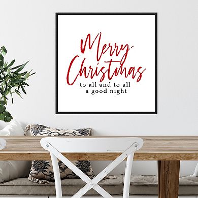 Amanti Art Merry Christmas All Script Framed Canvas Wall Art