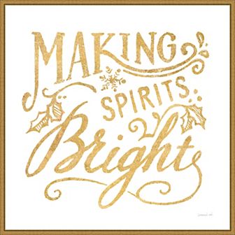 Amanti Art Bright Christmas I Framed Canvas Wall Art
