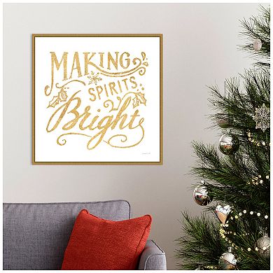 Amanti Art Bright Christmas I Framed Canvas Wall Art