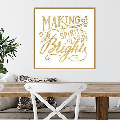 Amanti Art Bright Christmas I Framed Canvas Wall Art