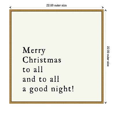 Amanti Art Merry Christmas To All Framed Canvas Wall Art