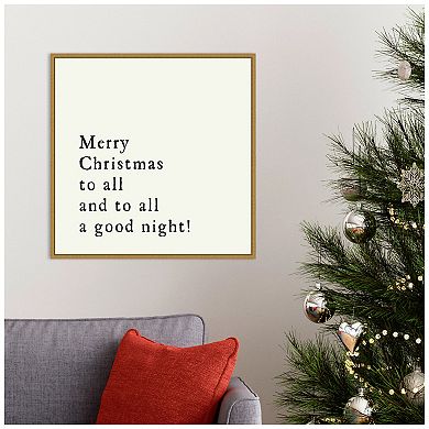 Amanti Art Merry Christmas To All Framed Canvas Wall Art