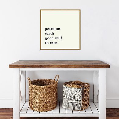 Amanti Art Peace On Earth Framed Canvas Wall Art