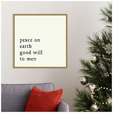 Amanti Art Peace On Earth Framed Canvas Wall Art