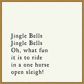 Amanti Art Jingle Bells Framed Canvas Wall Art