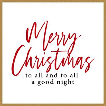 Amanti Art Red Merry Christmas to All Framed Canvas Wall Art
