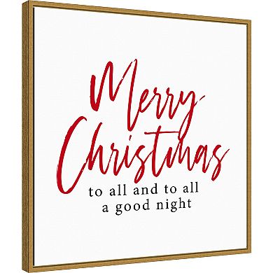 Amanti Art Red Merry Christmas to All Framed Canvas Wall Art