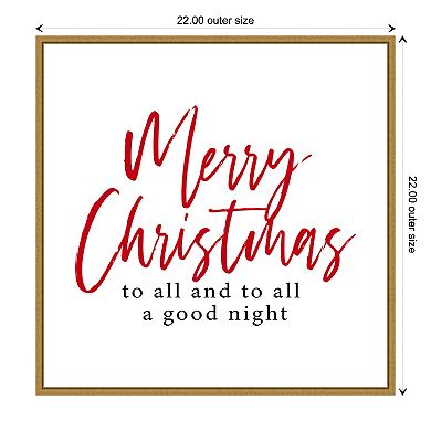Amanti Art Red Merry Christmas to All Framed Canvas Wall Art