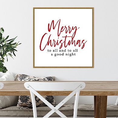 Amanti Art Red Merry Christmas to All Framed Canvas Wall Art
