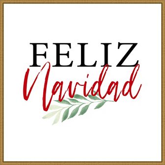 Amanti Art Feliz Navidad Script Framed Canvas Wall Art