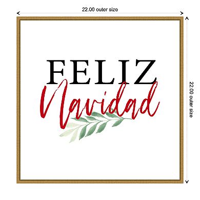 Amanti Art Feliz Navidad Script Framed Canvas Wall Art