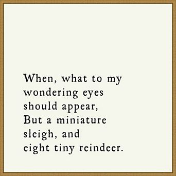 Amanti Art Eight Tiny Reindeer Framed Canvas Wall Art