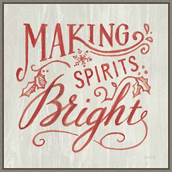 Amanti Art Bright Christmas Framed Canvas Wall Art