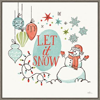 Amanti Art Retro Christmas V Framed Canvas Wall Art