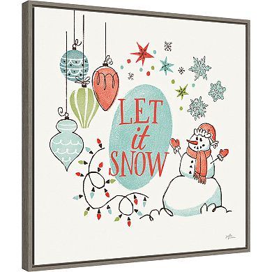 Amanti Art Retro Christmas V Framed Canvas Wall Art