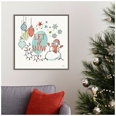 Amanti Art Retro Christmas V Framed Canvas Wall Art