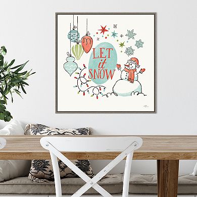 Amanti Art Retro Christmas V Framed Canvas Wall Art