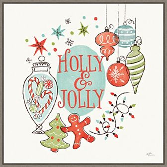 Amanti Art Retro Christmas IV Framed Canvas Wall Art