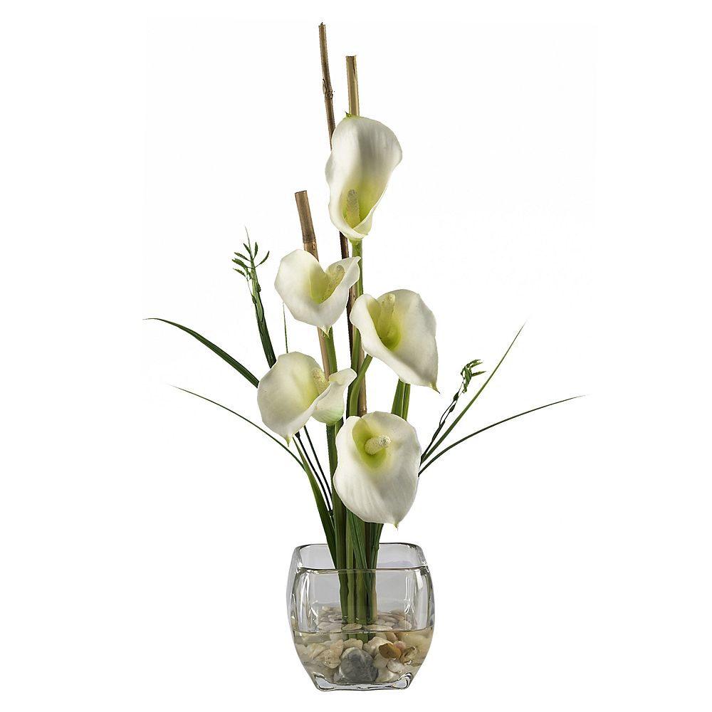 Nearly Natural Silk Calla Lily Flower Arrangement - 