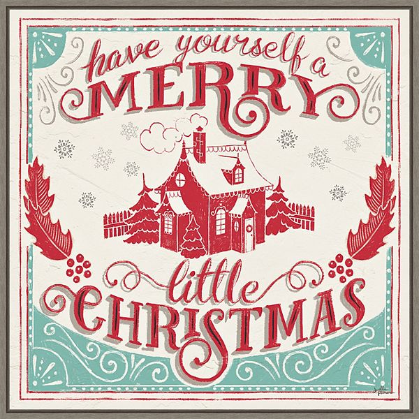 Amanti Art Merry Little Christmas V Framed Canvas Wall Art