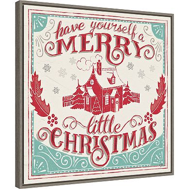 Amanti Art Merry Little Christmas V Framed Canvas Wall Art