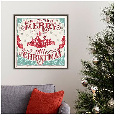 Amanti Art Merry Little Christmas V Framed Canvas Wall Art
