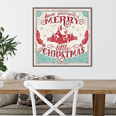 Amanti Art Merry Little Christmas V Framed Canvas Wall Art