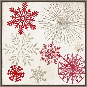 Amanti Art Christmas Snowflakes II Framed Canvas Wall Art