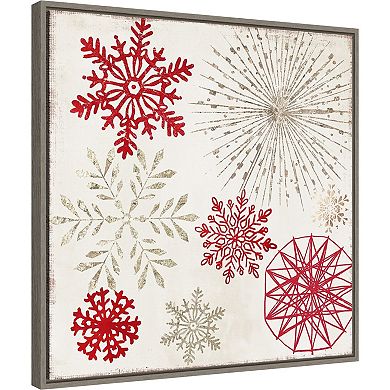 Amanti Art Christmas Snowflakes II Framed Canvas Wall Art