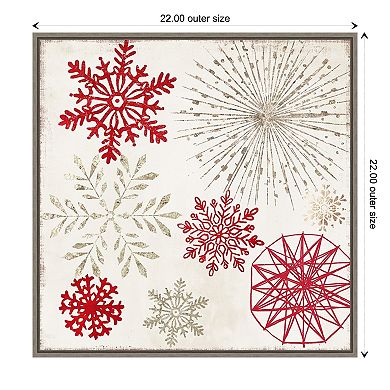 Amanti Art Christmas Snowflakes II Framed Canvas Wall Art