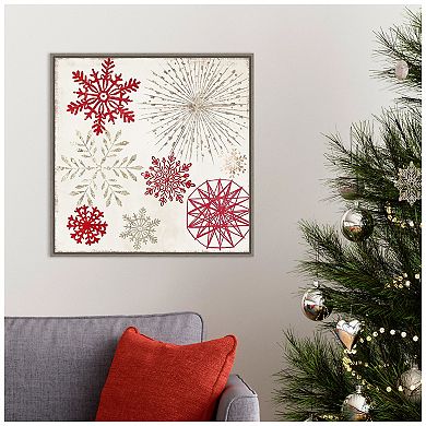 Amanti Art Christmas Snowflakes II Framed Canvas Wall Art