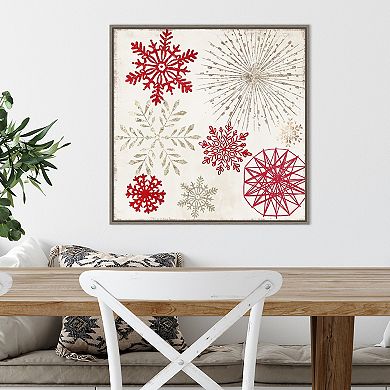 Amanti Art Christmas Snowflakes II Framed Canvas Wall Art