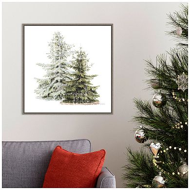 Amanti Art Vintage Wooded Holiday Framed Canvas Wall Art