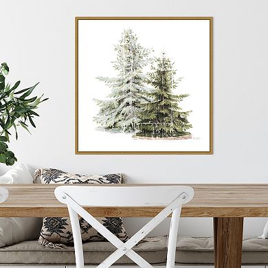 Amanti Art Vintage Wooded Holiday Framed Canvas Wall Art