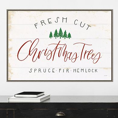 Amanti Art Christmas Farm V Framed Canvas Wall Art