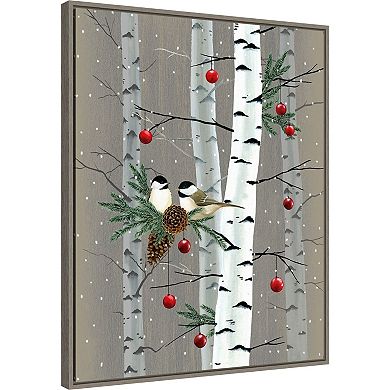 Amanti Art Birch Birds II Framed Canvas Wall Art