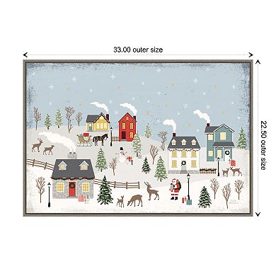 Amanti Art Christmas Village II Day Framed Canvas Wall Art