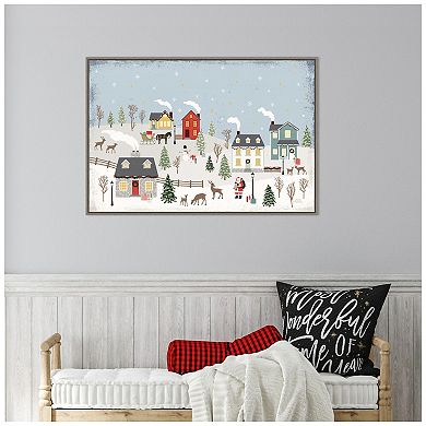 Amanti Art Christmas Village II Day Framed Canvas Wall Art