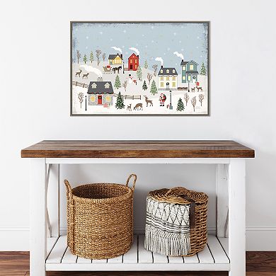 Amanti Art Christmas Village II Day Framed Canvas Wall Art