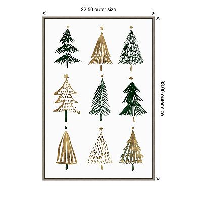 Amanti Art Evergreen Trees II Framed Canvas Wall Art