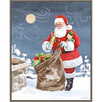 Amanti Art Santa's List V Framed Canvas Wall Art