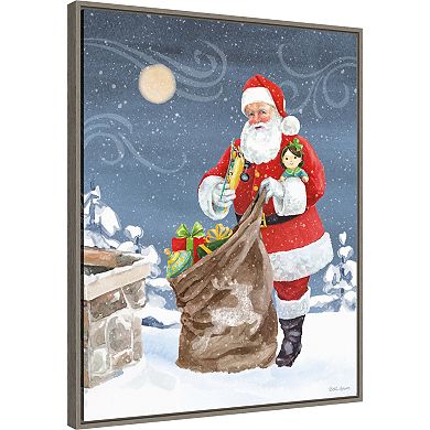 Amanti Art Santa's List V Framed Canvas Wall Art