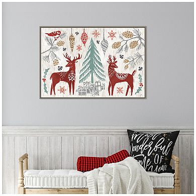 Amanti Art Woodcut Christmas I Framed Canvas Wall Art