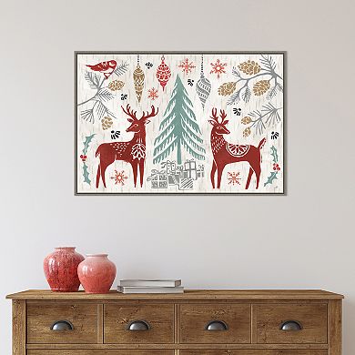 Amanti Art Woodcut Christmas I Framed Canvas Wall Art