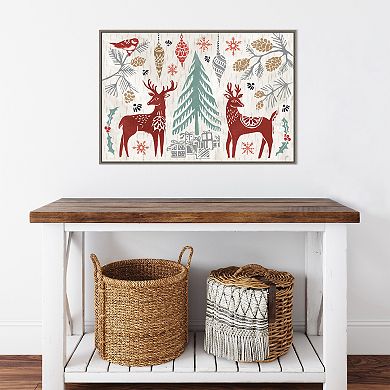 Amanti Art Woodcut Christmas I Framed Canvas Wall Art