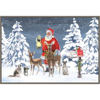Amanti Art Santa's List I Framed Canvas Wall Art