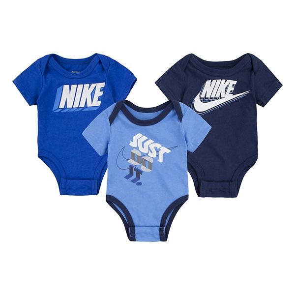 Baby Boy Nike 3Pack Logo Graphic Rompers