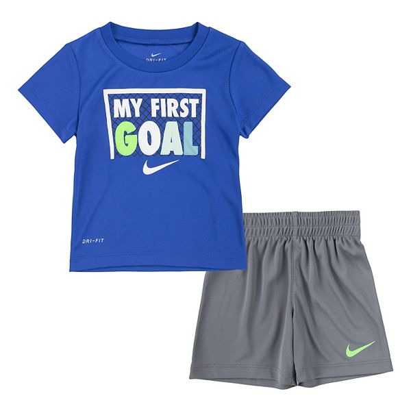 Baby Boy Nike "My First" Sports Graphic Tee & Shorts Set