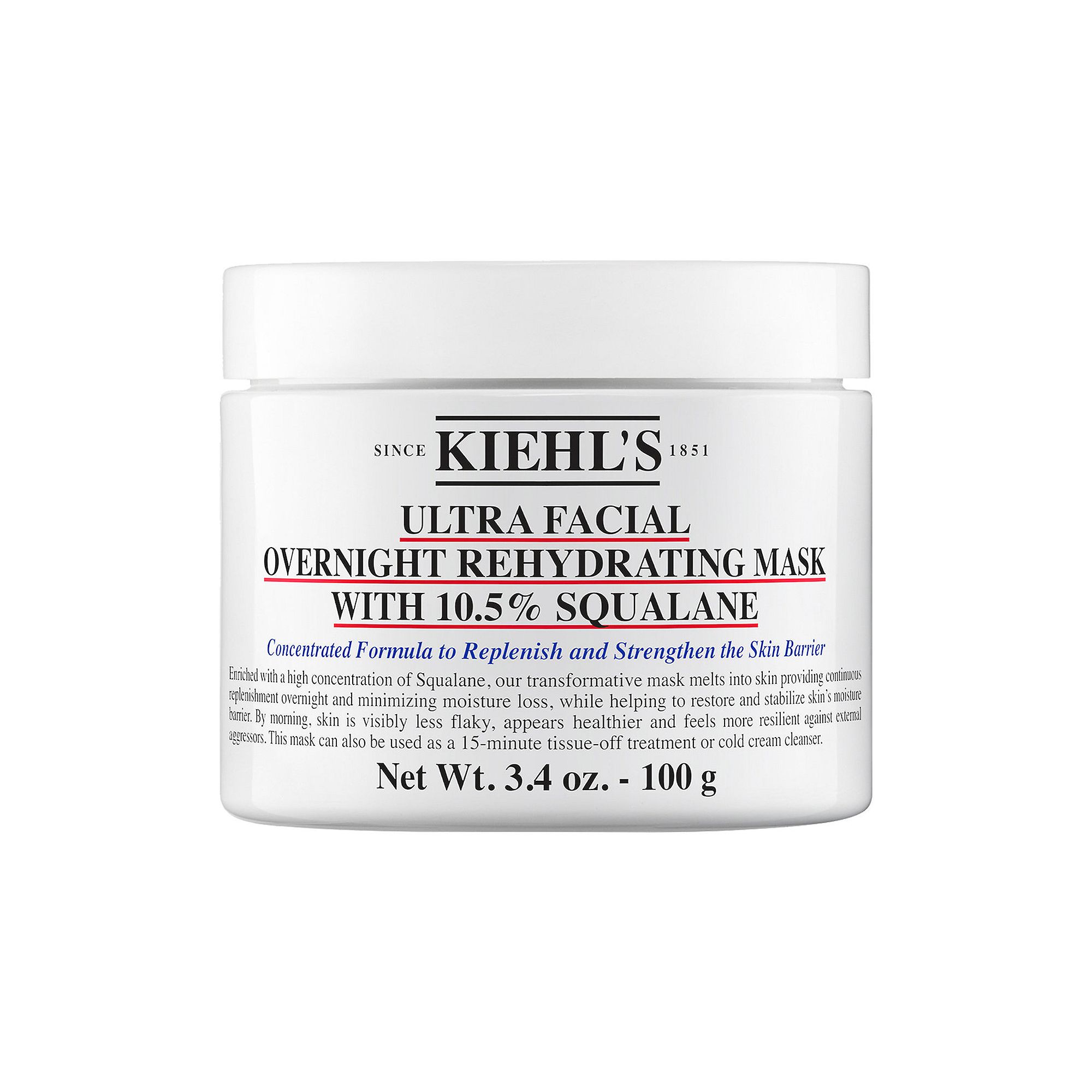 Kiehls Since 1851 Ultra Facial Overnight Hydrating Face Mask with 10.5% Sq